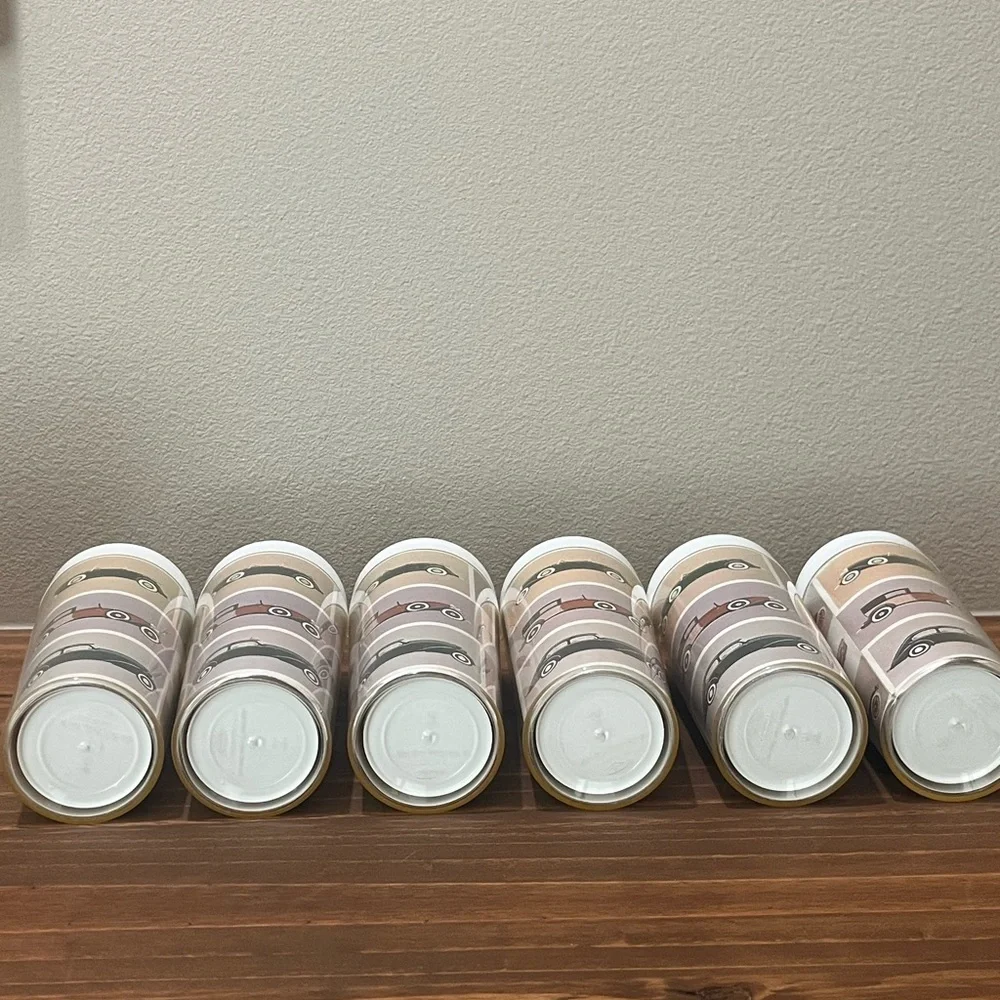 Vintage Rare Set- 6 West Bend Thermo-Serv Cadillac Cars Insulated Tumblers Auto
